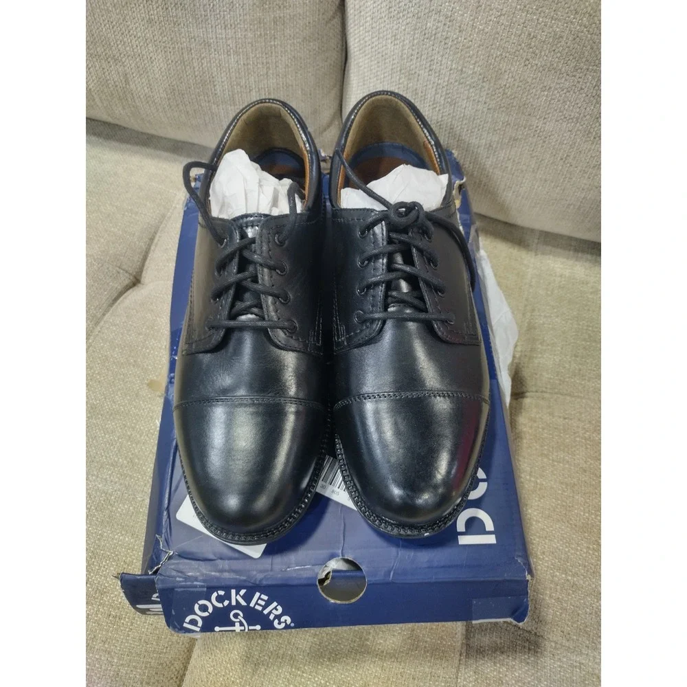 Dockers Gordon Mens Black Leather Cap Toe Oxford Dress Shoes 11 W 90-2214